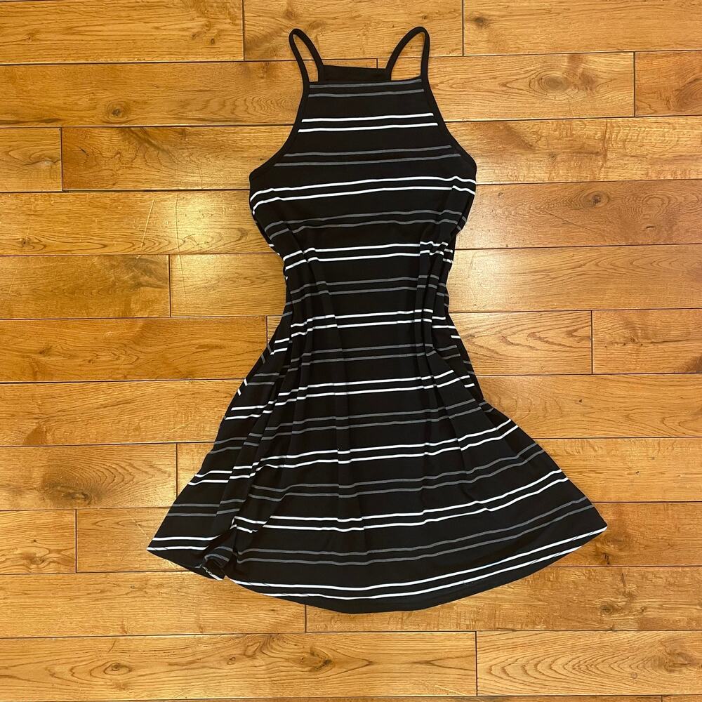Swing Dress Women's Summer Spring Halter Black Gray White Small